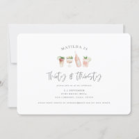 Aquarellfarbene Getränke dreißig & durstig