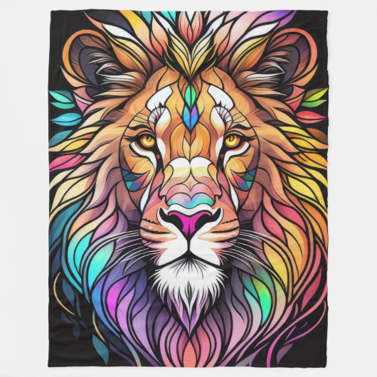 Aquarellfarbene Glasbeleuchtung Fleecedecke (Vorderseite)