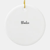 Aquarellfarbene Grenzkollie mit Poinsettia Keramik Ornament (Hinten)