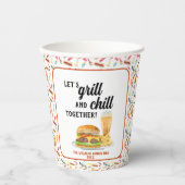 Aquarellfarbene GRILLEN Party Pappbecher (Vorderseite)