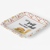 Aquarellfarbene GRILLEN Party Pappteller (Gewinkelt)