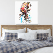 Aquarellfarbene Haarstyling-Haarschminke Leinwanddruck (Insitu (Schlafzimmer))