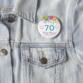 Aquarellfarbene, helle Frühlingsblumen Geburtstag Button (Beispiel)