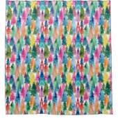 Aquarellfarbene, helle Regenbogenweiden Weihnachts Duschvorhang (Vorderseite)