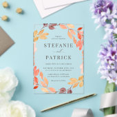 Aquarellfarbene Herbstblattdarbietung Hochzeit im Acryleinladungen (In Situ (Hochzeit))