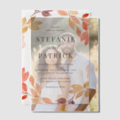 Aquarellfarbene Herbstblattdarbietung Hochzeit im Pergament Einladungen (Versatz (Ehepaar))