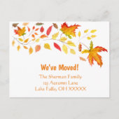 Aquarellfarbene Herbstblätter, die wir verschoben  Ankündigungspostkarte (Vorderseite)