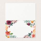 Aquarellfarbene Herbstblüten Blumenrahmen-Platzkar (Außenseite Aufgefaltet)