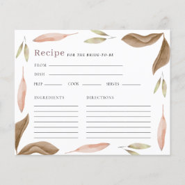 Aquarellfarbene Herbstlaube Brautparty Rezept Kart