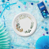 Aquarellfarbene Herbstlaube Grüne Moderne Kleider Pappteller (Party)