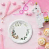 Aquarellfarbene Herbstlaube Grüne Moderne Kleider Pappteller (Party)