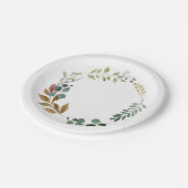 Aquarellfarbene Herbstlaube Grüne Moderne Kleider Pappteller (Schrägansicht)