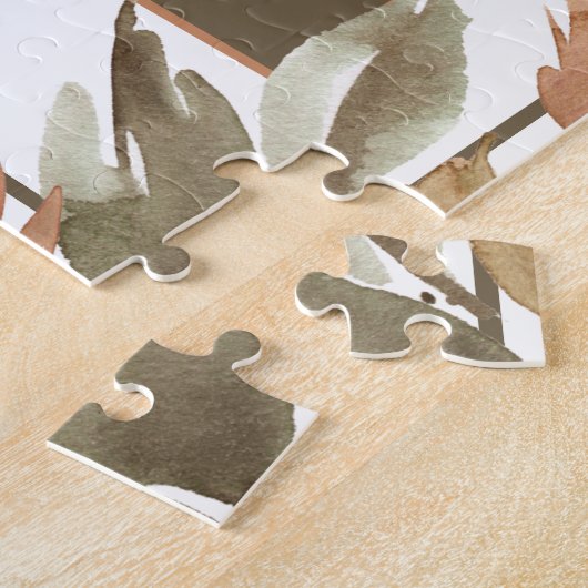 Aquarellfarbene Herbstlaube Römer 8:28 Bibelverse Puzzle (Seite)