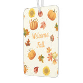 Aquarellfarbene Herbstlaube und Pumpkins Autolufterfrischer (Links)