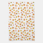 Aquarellfarbene Herbstlaube und Pumpkins Geschirrtuch (Vertikal)