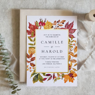 Aquarellfarbene Herbstübergänge lassen Rahmen-Hoch Folieneinladung