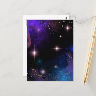Aquarellfarbene Himmelsstars und Himmel Postkarte