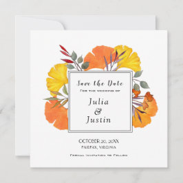 Aquarellfarbene Hochzeit im Herbst Save the Date Q Einladung