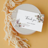 Aquarellfarbene Hochzeit mit rosafarbenem Rosa Dankeskarte