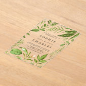 Aquarellfarbene Holzlandschaft Rahmen Hochzeit Acryleinladungen (Ablage )