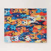 Aquarellfarbene Hunderkleidung Puzzle (Horizontal)