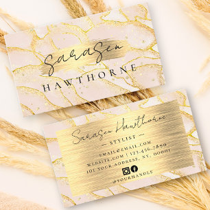 Aquarellfarbene Imitate Goldene Foil gebürstetes M Visitenkarte