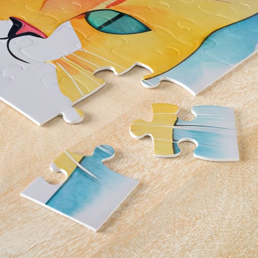 Aquarellfarbene Katzenkollage Puzzle (Seite)