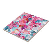 Aquarellfarbene Keramik Tile Fliese (Seite)