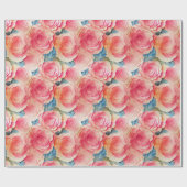 Aquarellfarbene, lebhafte, lackierte Frühlingsblum Geschenkpapier (Flach)