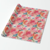 Aquarellfarbene, lebhafte, lackierte Frühlingsblum Geschenkpapier (Ungerollt)