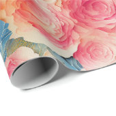 Aquarellfarbene, lebhafte, lackierte Frühlingsblum Geschenkpapier (Rolleneckpunkt)