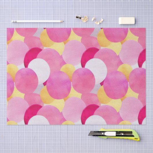 Aquarellfarbene, lebhafte, lackierte Frühlingsblum Seidenpapier (Handwerk)