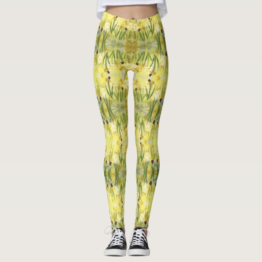 Aquarellfarbene Leggings (Vorderseite)