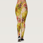 Aquarellfarbene Leggings in Abstrakten Frauenpflan (Rückseite)