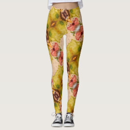 Aquarellfarbene Leggings in Abstrakten Frauenpflan