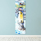 Aquarellfarbene Leinwand - Leuchtturm - Malerei (Insitu (Holzboden))