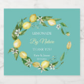 Aquarellfarbene Lemon Minze Alkoholflaschenetikett (Einzelnes Label)