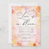 Aquarellfarbene Liebe der Blütenwelt im Brautparty Einladung (Vorderseite)