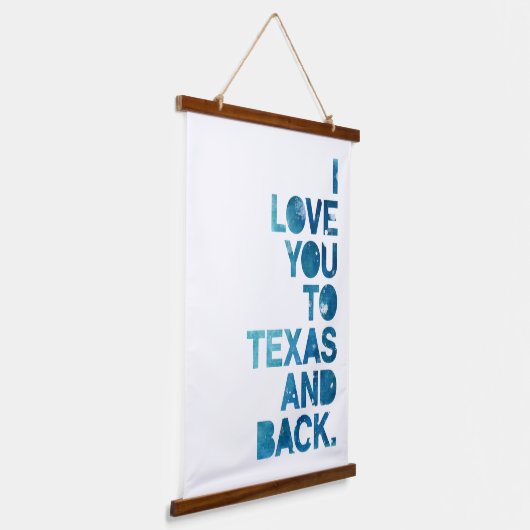 Aquarellfarbene Liebe nach Texas und zurück Wandteppich Mit Holzrahmen (Gewinkelt)