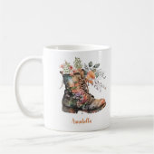 Aquarellfarbene Liebe Stiefel mit Blume Kaffeetasse (Links)