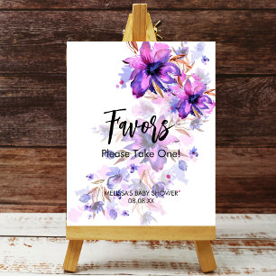 Aquarellfarbene lila aquamarine blaue Blume Gefäll Poster