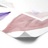 Aquarellfarbene Lila Blätter Foliage Hochzeit Poster (Ecke)