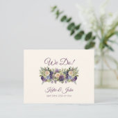 Aquarellfarbene Lila Blume Bouquet-Wedding RSVP- Einladungspostkarte (Stehend Vorderseite)