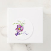 Aquarellfarbene Lila Blume und Grüne Blätter Grazi Geschenkanhänger (Beispiel)