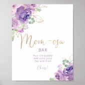 Aquarellfarbene lila blumengeschmückte Mama-osa-Ba Poster (Vorne)