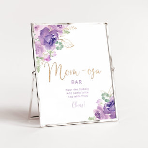 Aquarellfarbene lila blumengeschmückte Mama-osa-Ba Poster