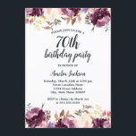Aquarellfarbene Lila Blütenblüte 70. Geburtstagspa Einladung<br><div class="desc">Hübscher Blumengeburtstag Einladungen im Kleinen Bayleigh Store!</div>