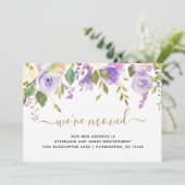 Aquarellfarbene Lila Goldbewegung Ankündigung (Stehend Vorderseite)