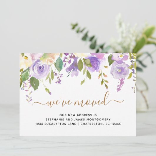 Aquarellfarbene Lila Goldbewegung Ankündigung (Stehend Vorderseite)