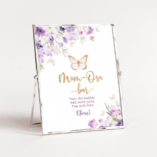 Aquarellfarbene lila Goldfolie Schmetterling Mama Poster